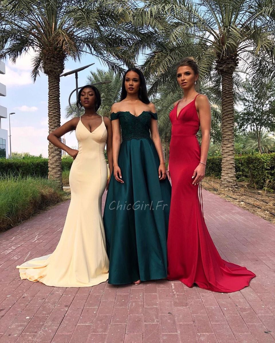 Robe de soirée satin longue new arrivals