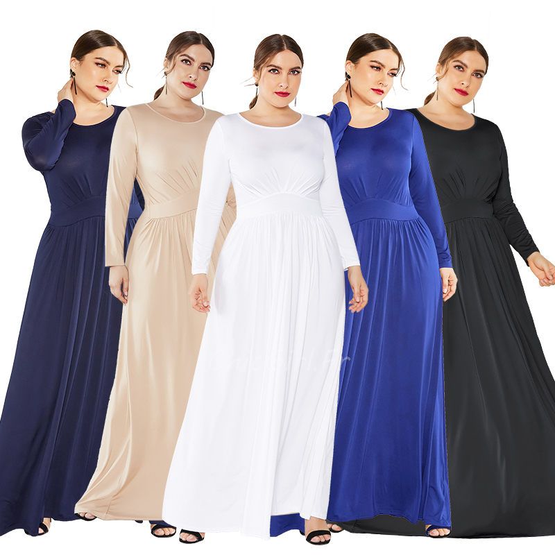 Robe longue avec manche grande taille discount