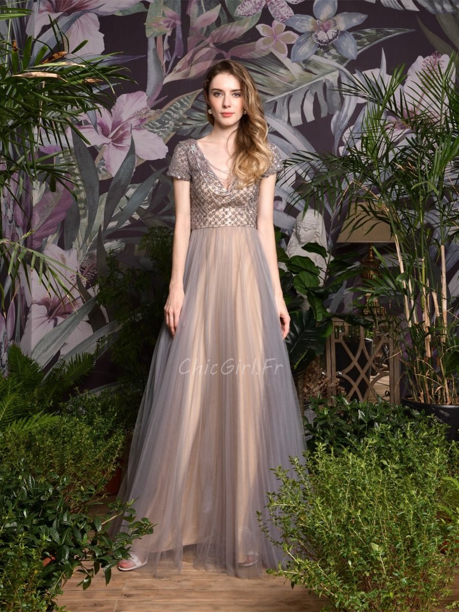 Robe de soiree clearance tulle et dentelle