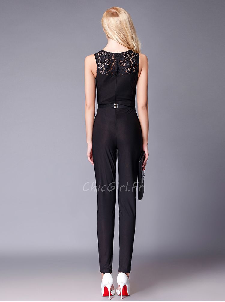 Combinaison De Soir e Mariage Femme Dentelle Noir