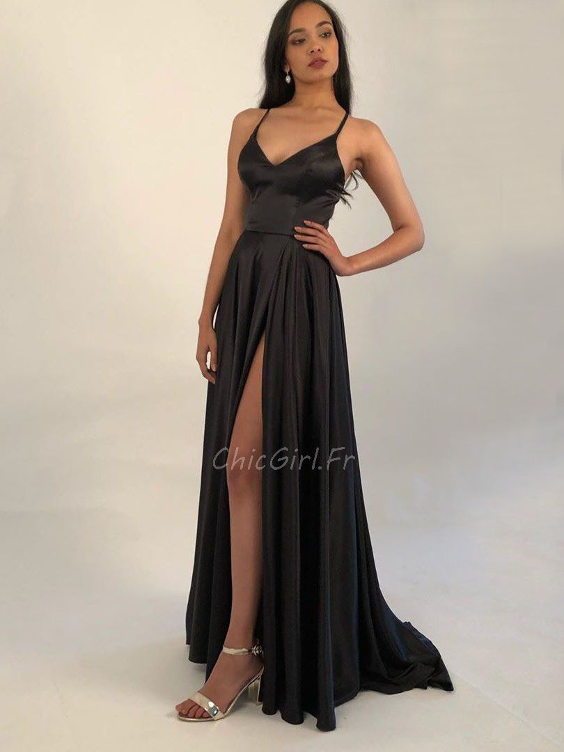 Robe sales soie noir