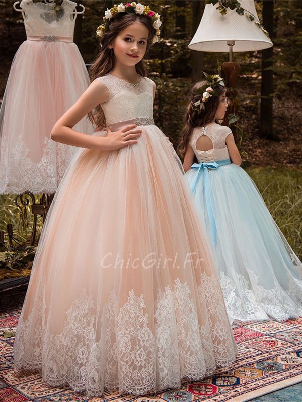 Robe Princesse en Tulle Rose pour fille