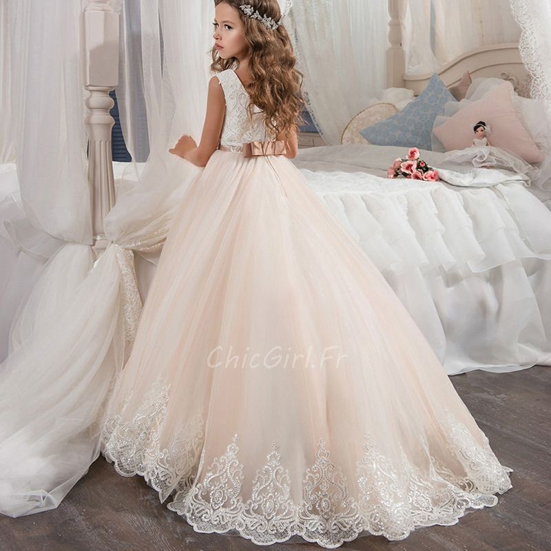 Robe Princesse en Tulle Rose pour fille