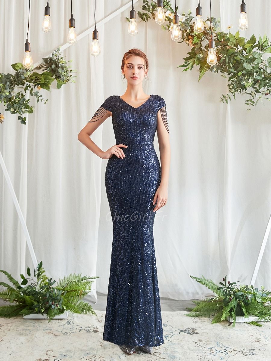 Robe de on sale soirée bleu nuit