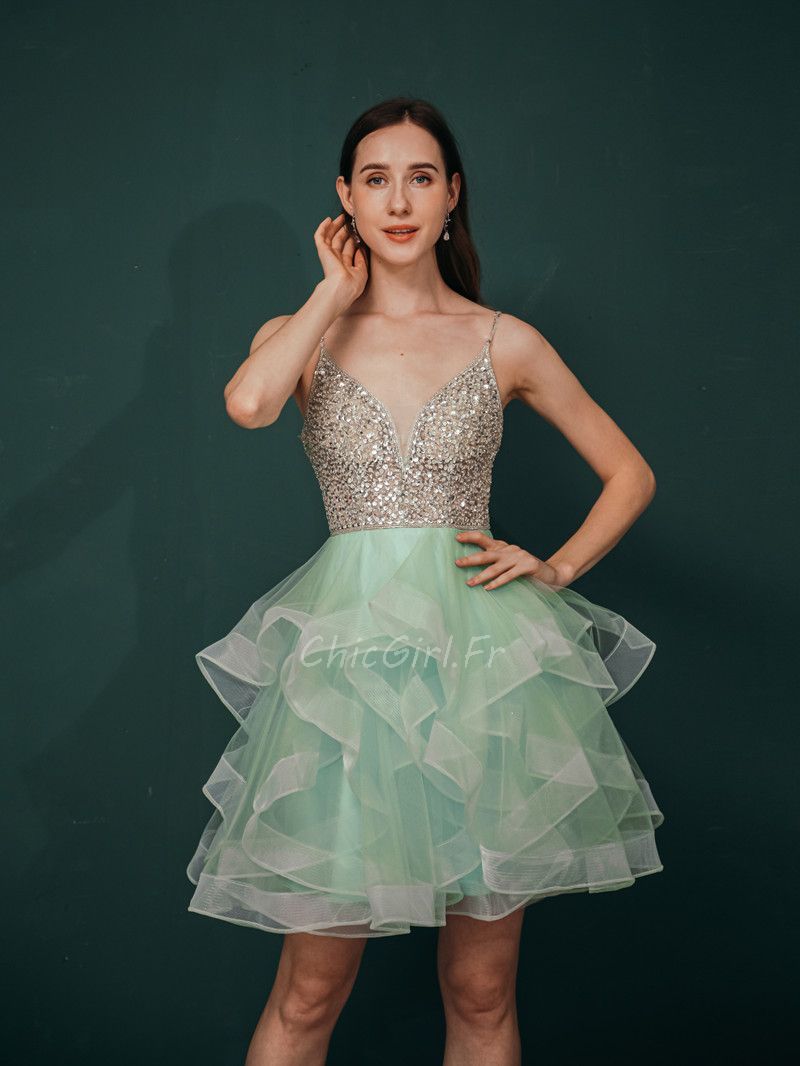 Robe courte vert menthe outlet