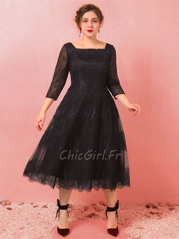 Robe col carré grande taille on sale