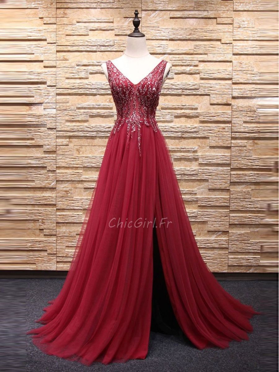 Robe shop tulle bordeaux