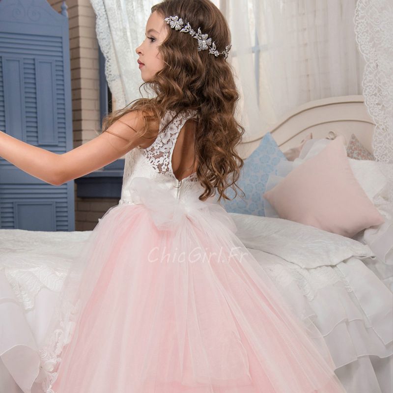 Robe de mariage rose pour fille