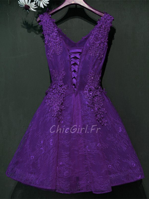 Robe cocktail violette deals