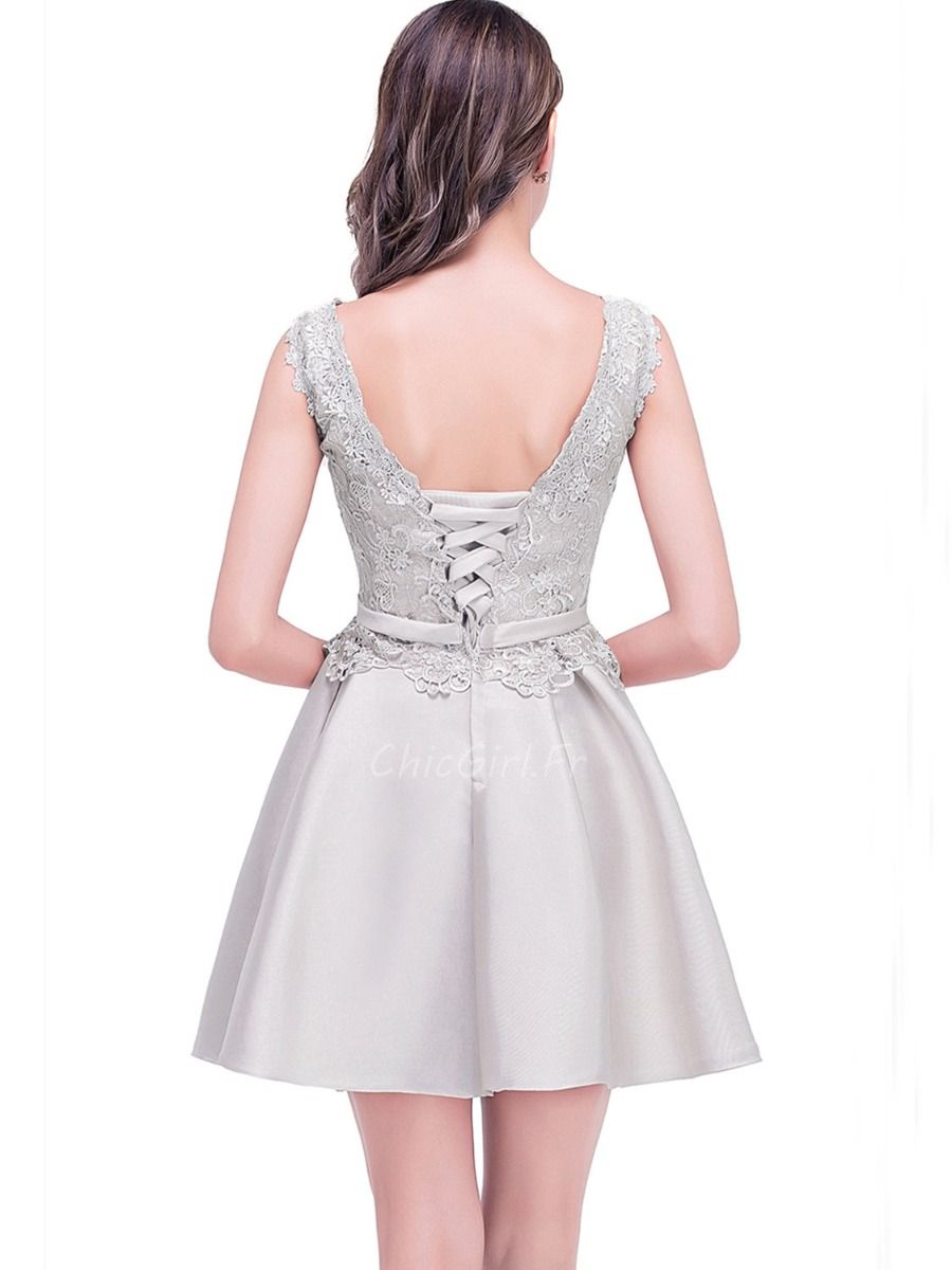 Robe de 2025 soirée argentée courte