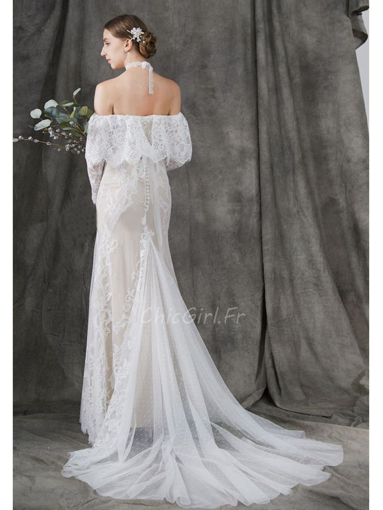 Robe dentelle clearance epaule dénudée