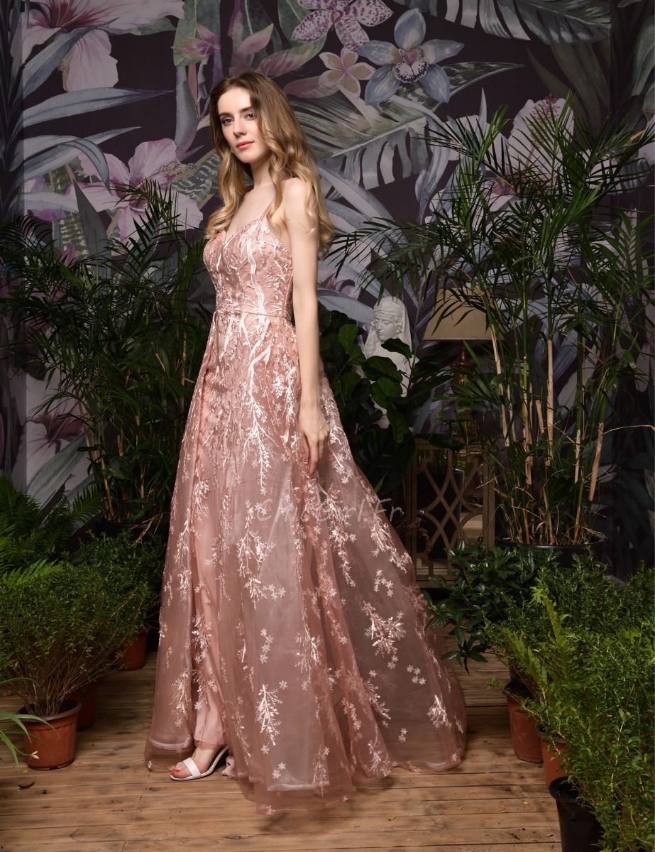 Robe vieux rose store longue