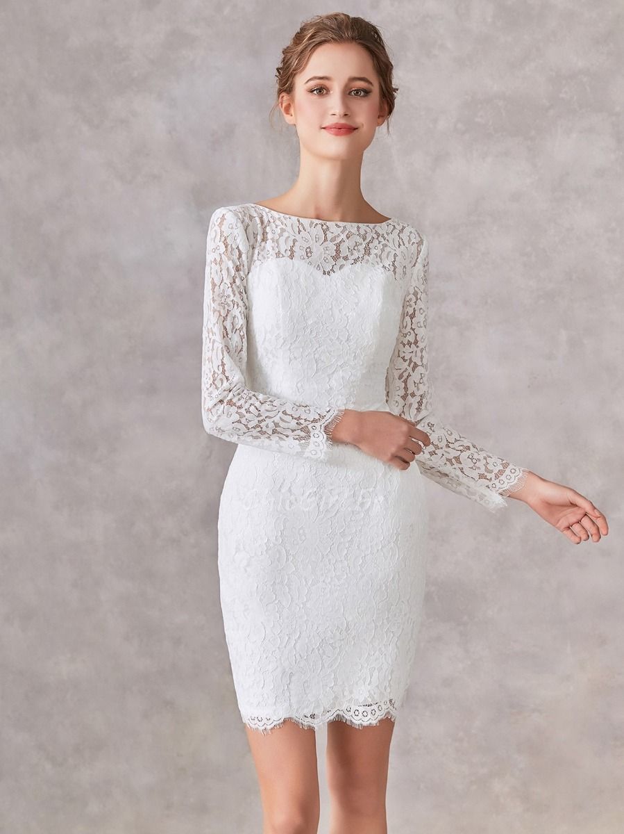 Robe droite en dentelle on sale