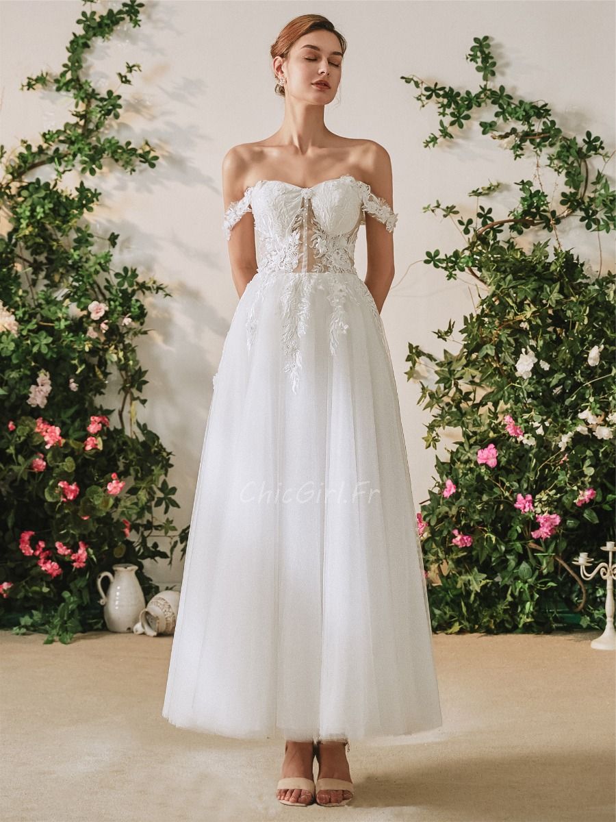 Robe de mariée longueur cheville clearance