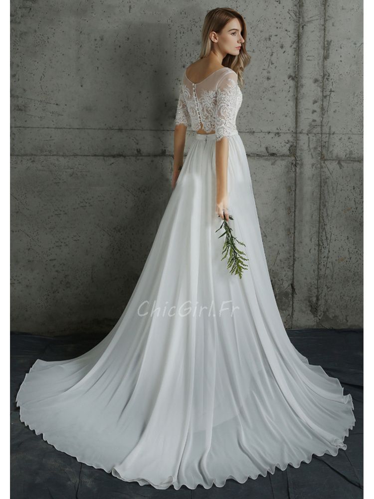 Robe de mariée demi manche deals