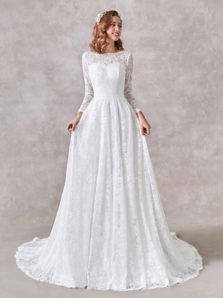Robe mariée col bateau dentelle outlet