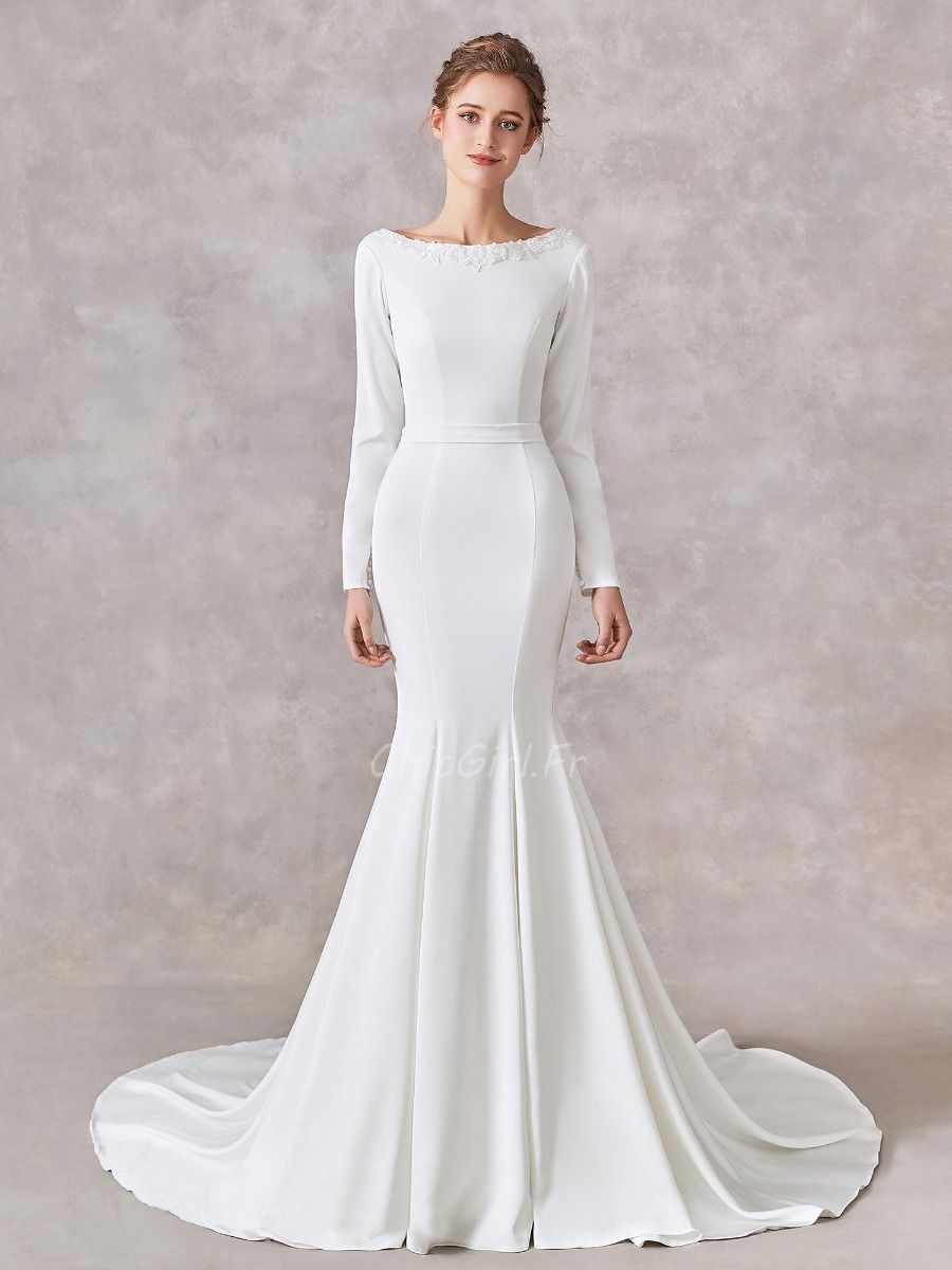 Robe satin sales longue blanche