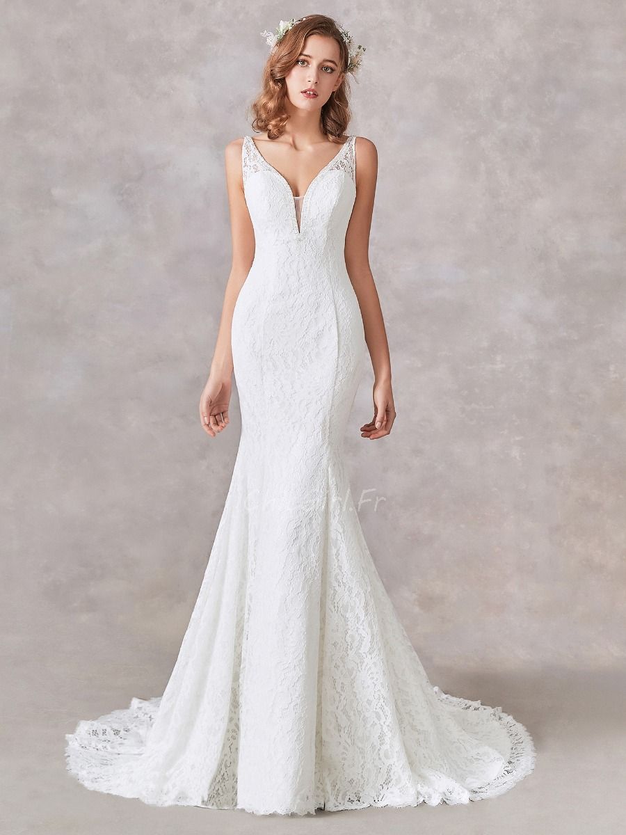 Robe de best sale mariée sans decollete