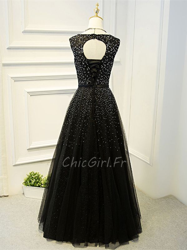 Robe De Soirée Noir à Strass - Taille Unique (36-42) - Neuf Avec étiquettes