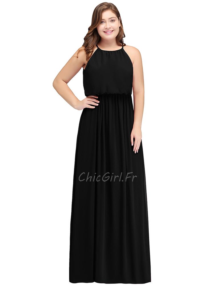 Robe De Soiree Boheme Chic Grande Taille Longue Noire Mousseline