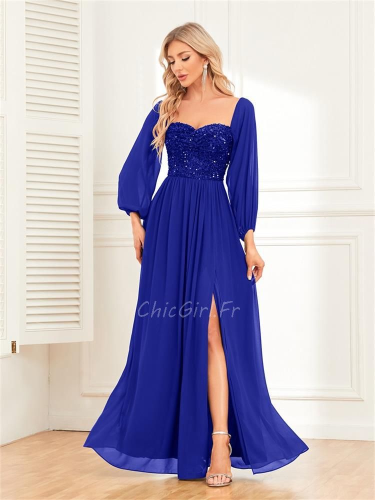 Robe de soirée chic bleu 2025