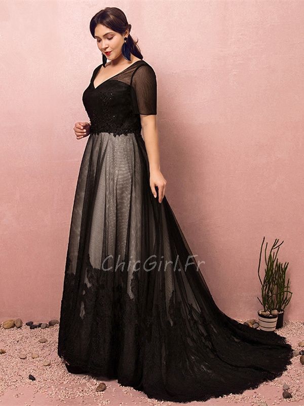 Robe dentelle 2025 noire grande taille
