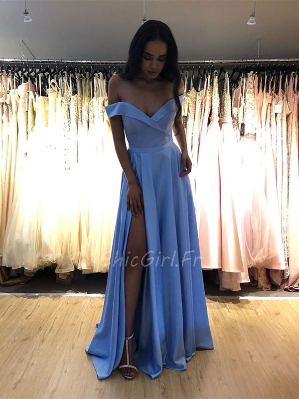 Robe longue bleu clair top