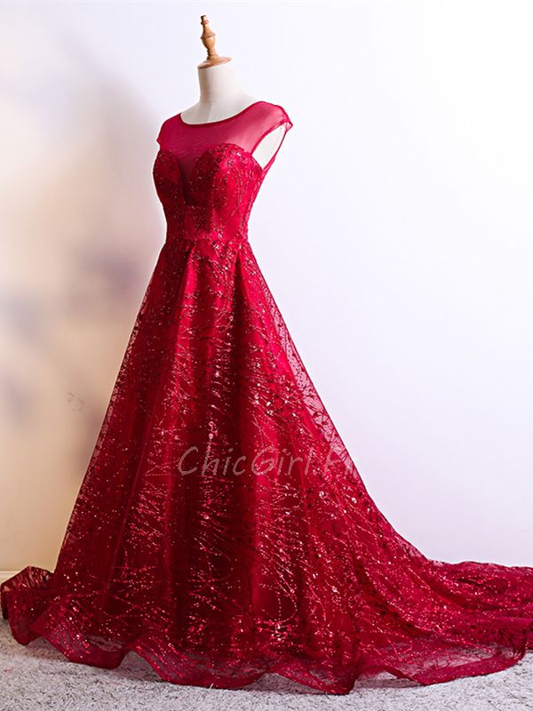 Robe de soirée store longue en dentelle