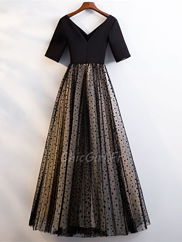 Robe longue shop tulle noir