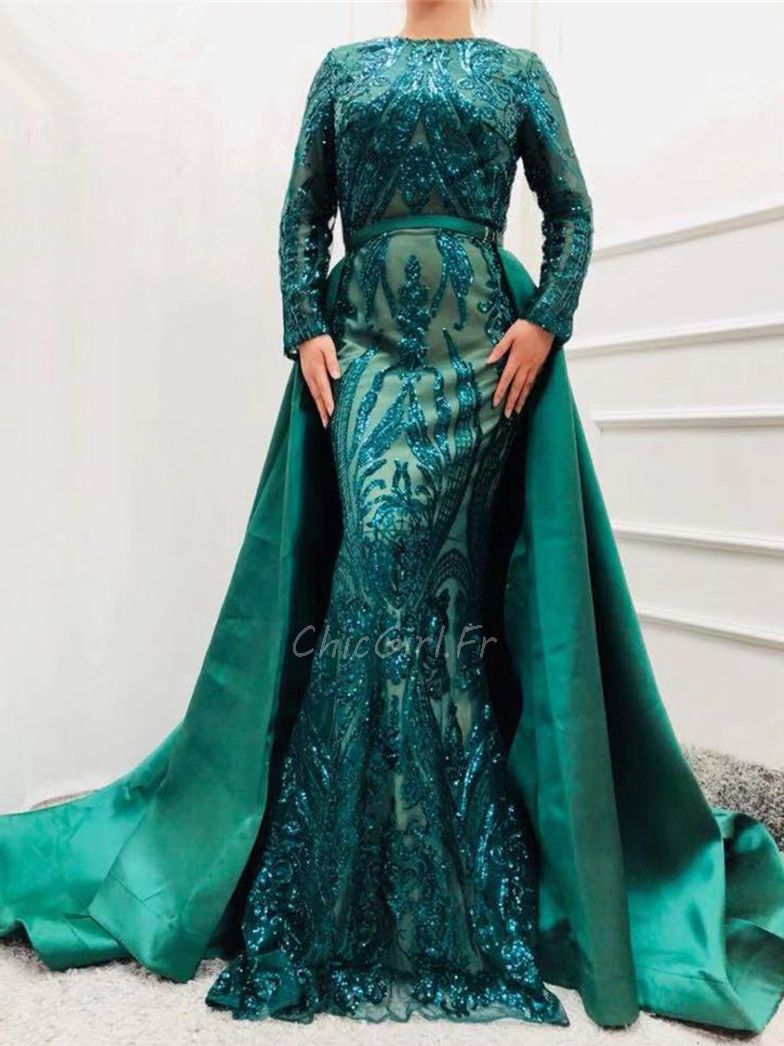 Robe de soirée avec traine amovible new arrivals
