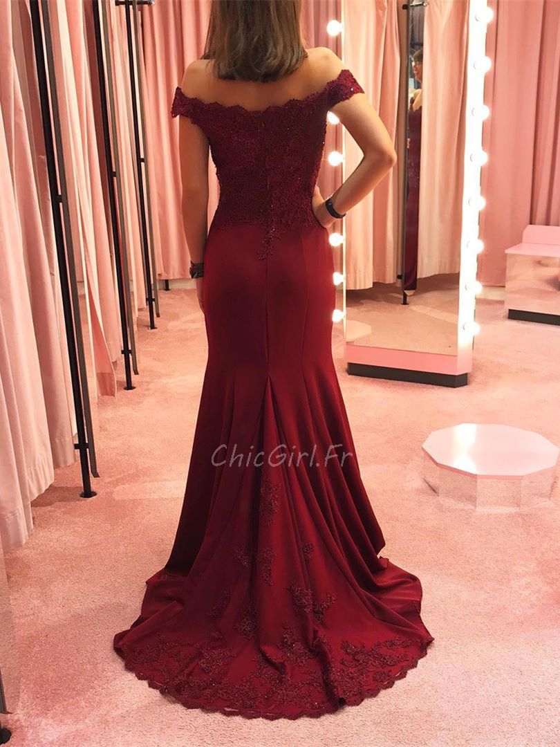 Robe sirene rouge bordeaux outlet