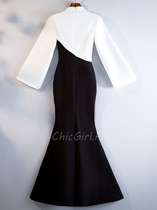 Robe longue col claudine cheap