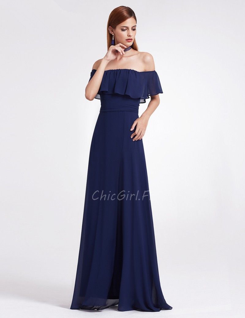 Robe De Soirée Femme Minetom Élégante Épaules Dénudées - Maxi Longue Mariage Cocktail
