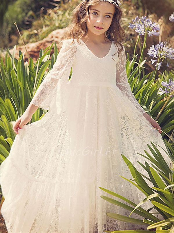 Robe dentelle fillette best sale