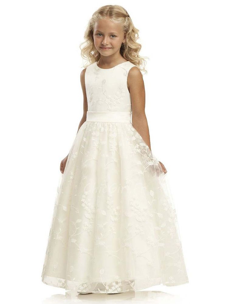Robe Fille Mariage Blanche Dentelle Robe De Communion 8 Ans