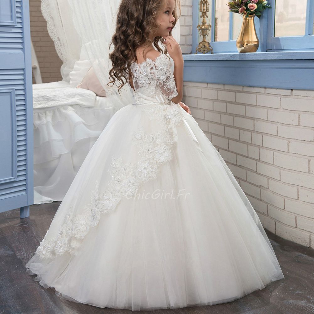 Robe Tutu Courte Mariage Princesse Dentelle et Tulle Pailleté ● NAOMIE