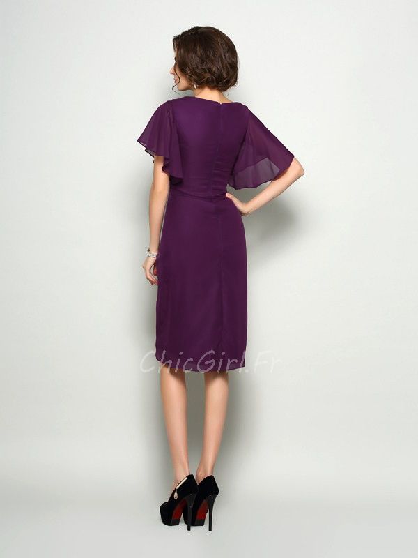 Robe hotsell fourreau prune