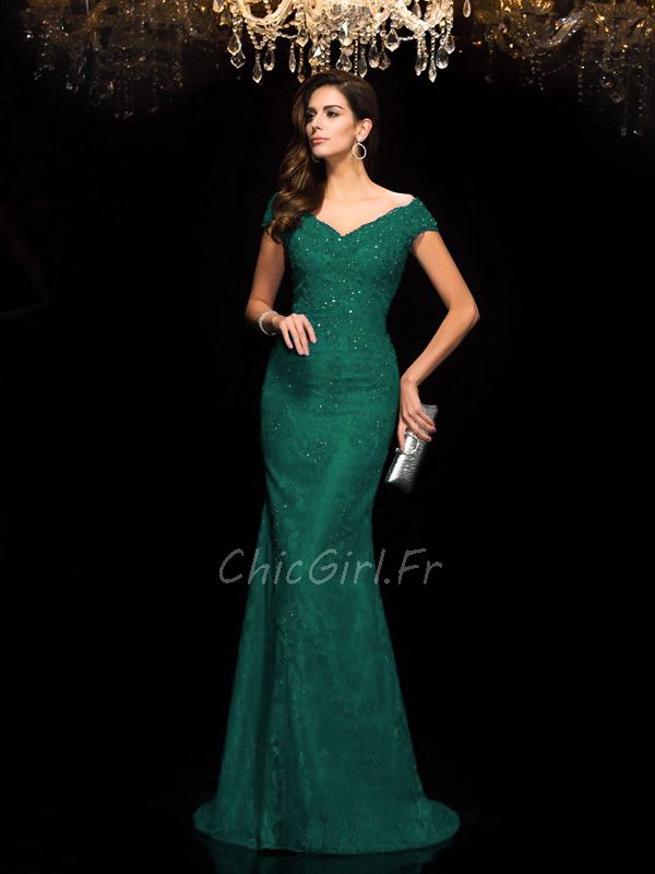 Robe sirene verte sale
