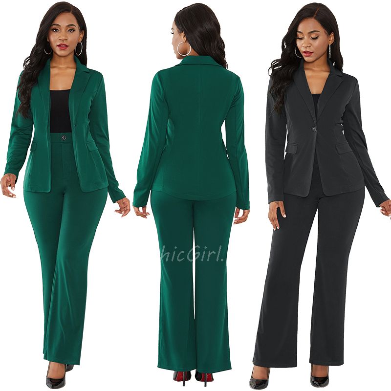 Tailleur Pantalon Femme Ceremonie Ensemble Mere De Mariee Vert Sapin