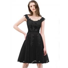 Robe De Soirée Courte Noir D9145