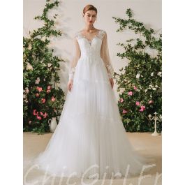 Robe haut dentelle bas tulle sales