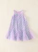 Robe Ceremonie Fille Pailletté Tulle Parme Sirène