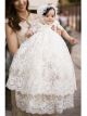 Robe Fille Mariage Princesse Blanche Tulle Dentelle Col Rond