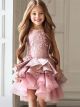 Robe De Soirée Chic Fille Courte Devant Lavande Dentelle