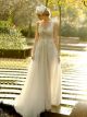 Robe De Mariée Glamour Champagne Fleurie Tulle Bretelle Spaghetti