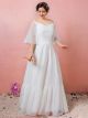 Robe De Mariée Princesse Grande Taille Dentelle Tulle Epaule Dénudée