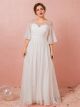 Robe De Mariée Empire Femme Enceinte Mousseline Dos Bénitier Avec Bretelle