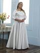 Robe De Mariée Simple et Classe Taille Plus Satin Fluide Avec Manche