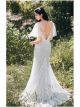 Robe De Mariée Glamour Longue Blanche Fleurie Tulle Fluide