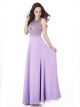 Robe De Soirée Bal Longue Fluide Bleu Clair Mousseline Strass Col Montant